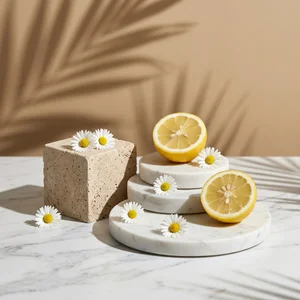 Serene citrus beauty display