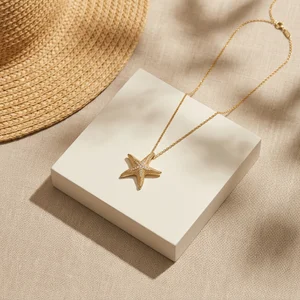 Summer starfish necklace display