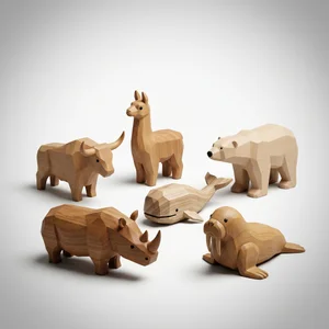 Charming wooden animal toys
