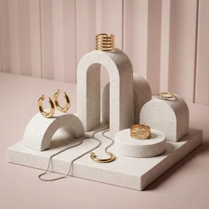Modern gold jewelry display