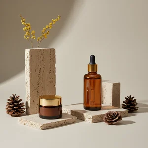 Earthy Skincare Product Display