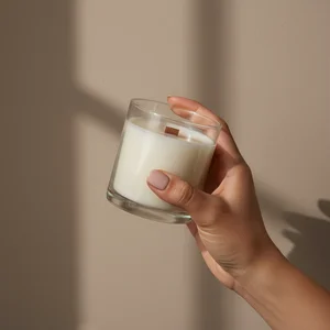 Hand holding skincare jar