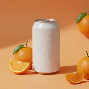 Refreshing orange beverage can