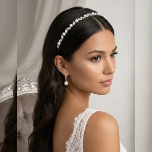 Elegant bridal pearl headband