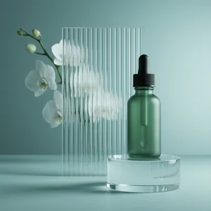 Serene botanical skincare display