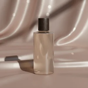 Elegant perfume on draped silk