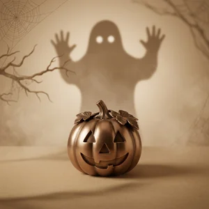 Halloween metallic pumpkin figurine