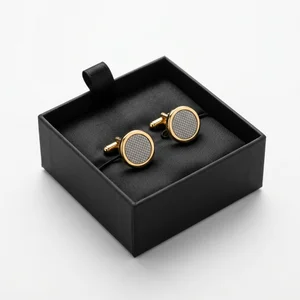 Elegant cufflinks in a gift box