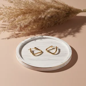 Modern gold earrings
