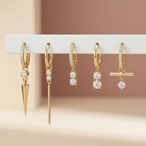 Elegant gold earrings display