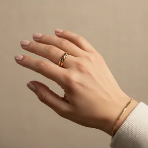 Elegant white bracelet and ring