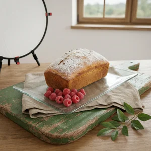 Rustic bread and berries on wood