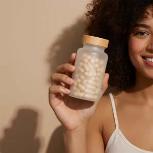 Joyful Woman with Wellness Product