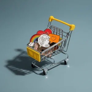 Miniature shopping cart groceries