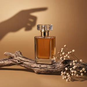 Luxurious golden perfume bottle