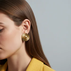 Bold yellow statement earring