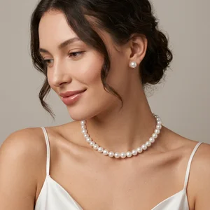 Elegant pearl heart jewelry set
