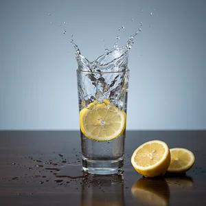 Refreshing lemonade splash