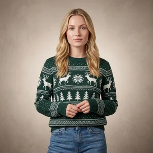 Festive Reindeer Fair Isle Sweater