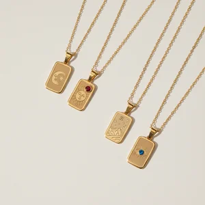 Layered gold pendant necklaces