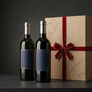Luxury wine gift set on stone