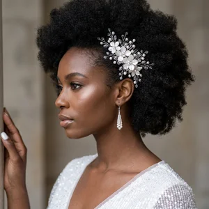 Elegant bridal accessories on model