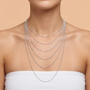 Layered silver chains on model