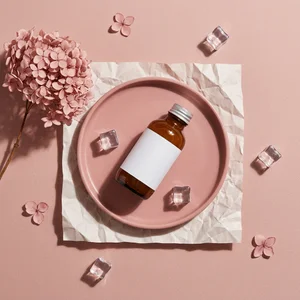 Elegant pink beauty flat-lay