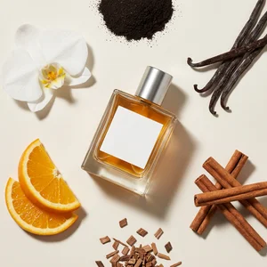 Natural fragrance ingredients flat lay