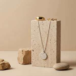 Earthy jewelry display on stone