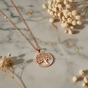 Delicate Gold Necklace Flat Lay
