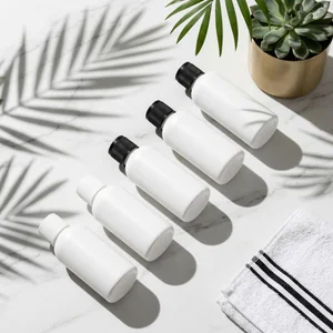Natural wellness bottles on marble