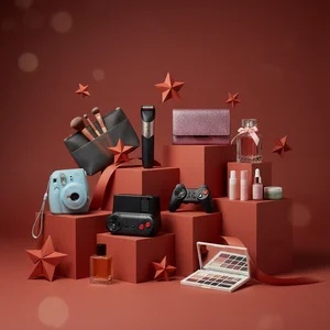 Festive tech gifts pile