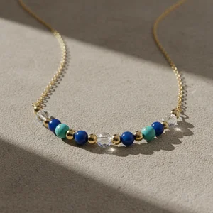 Delicate Gold Beaded Necklace