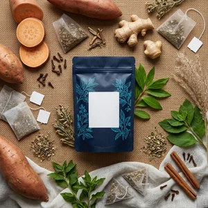 Artisanal herbal blend pouch scene