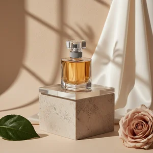 Elegant perfume with rose