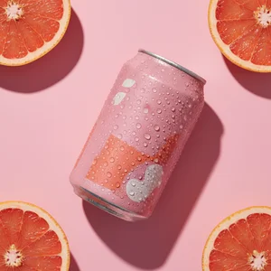Refreshing Grapefruit Drink Cans