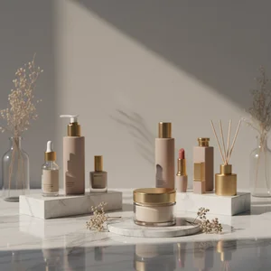 Elegant cosmetic bottles