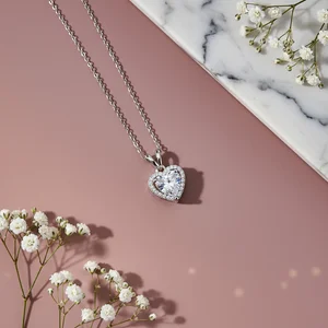 Romantic heart necklace display