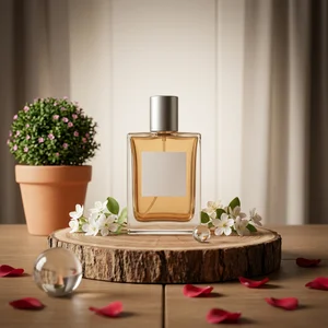 Natural perfume on wood slice
