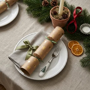Cozy Christmas cracker table setting