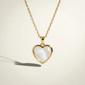 Elegant heart pendant on a soft background