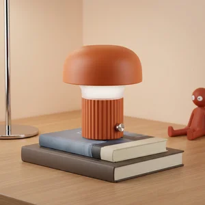 Modern capsule lamp on books
