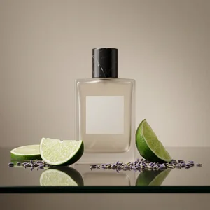 Fresh fragrance on glass shelf