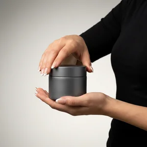 Minimalist jar in hands