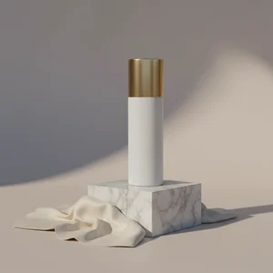 Elegant serum on neutral backdrop