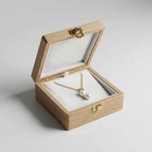 Minimalist pearl necklace box