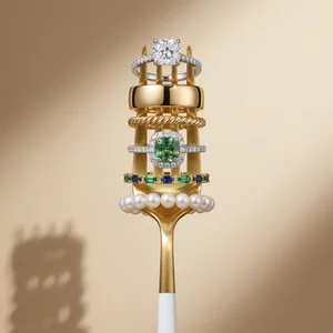 Golden Fork Jewelry Display