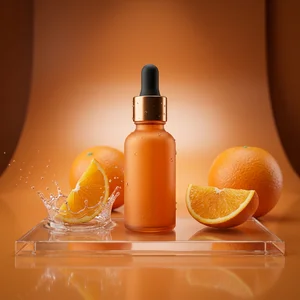 Fresh orange serum with splash