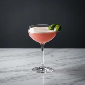 Elegant pink cocktail on marble